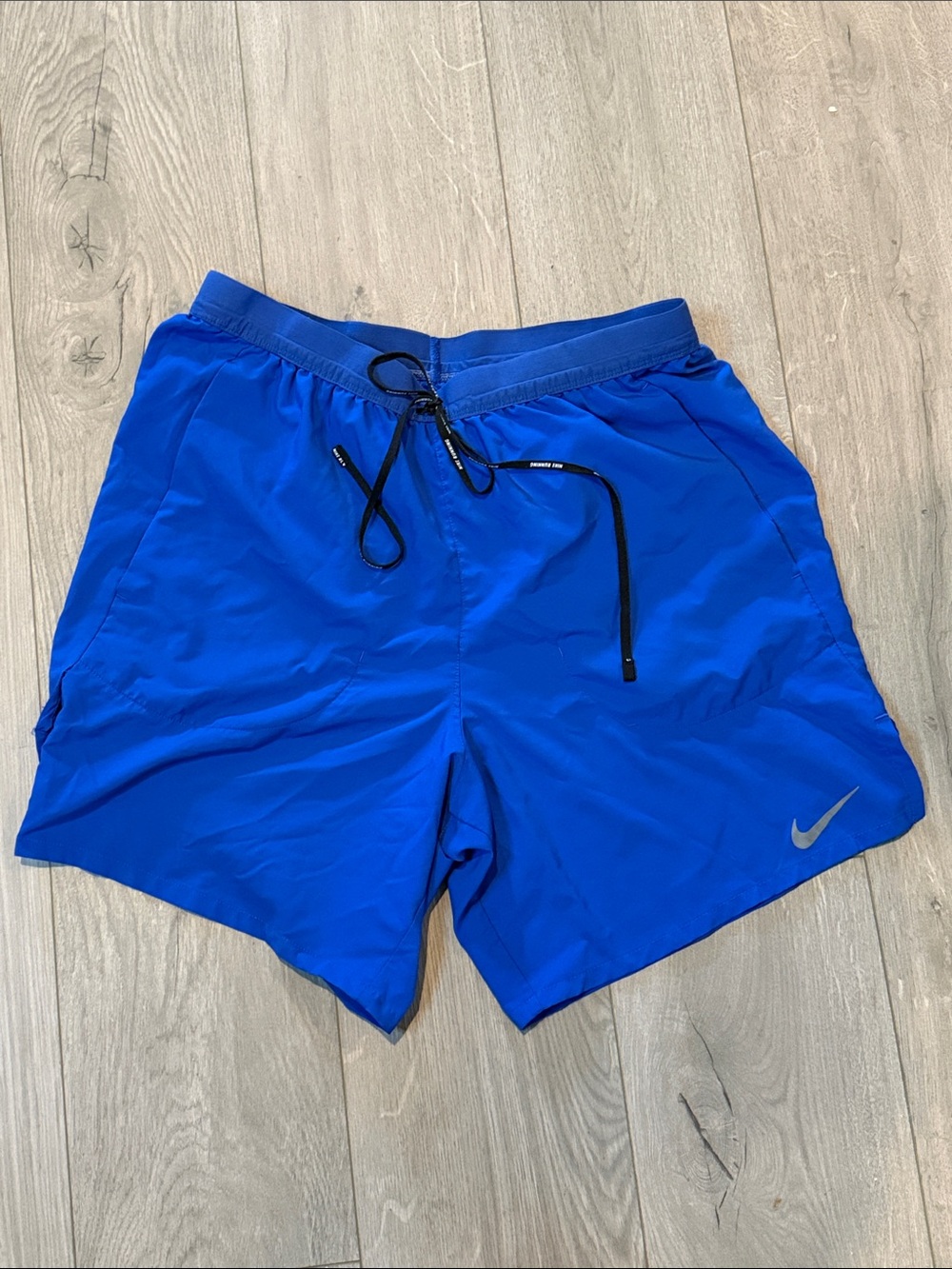 Nike Women’s Bright Blue Running Athletic Shorts with Reflective Swoosh, sz M
